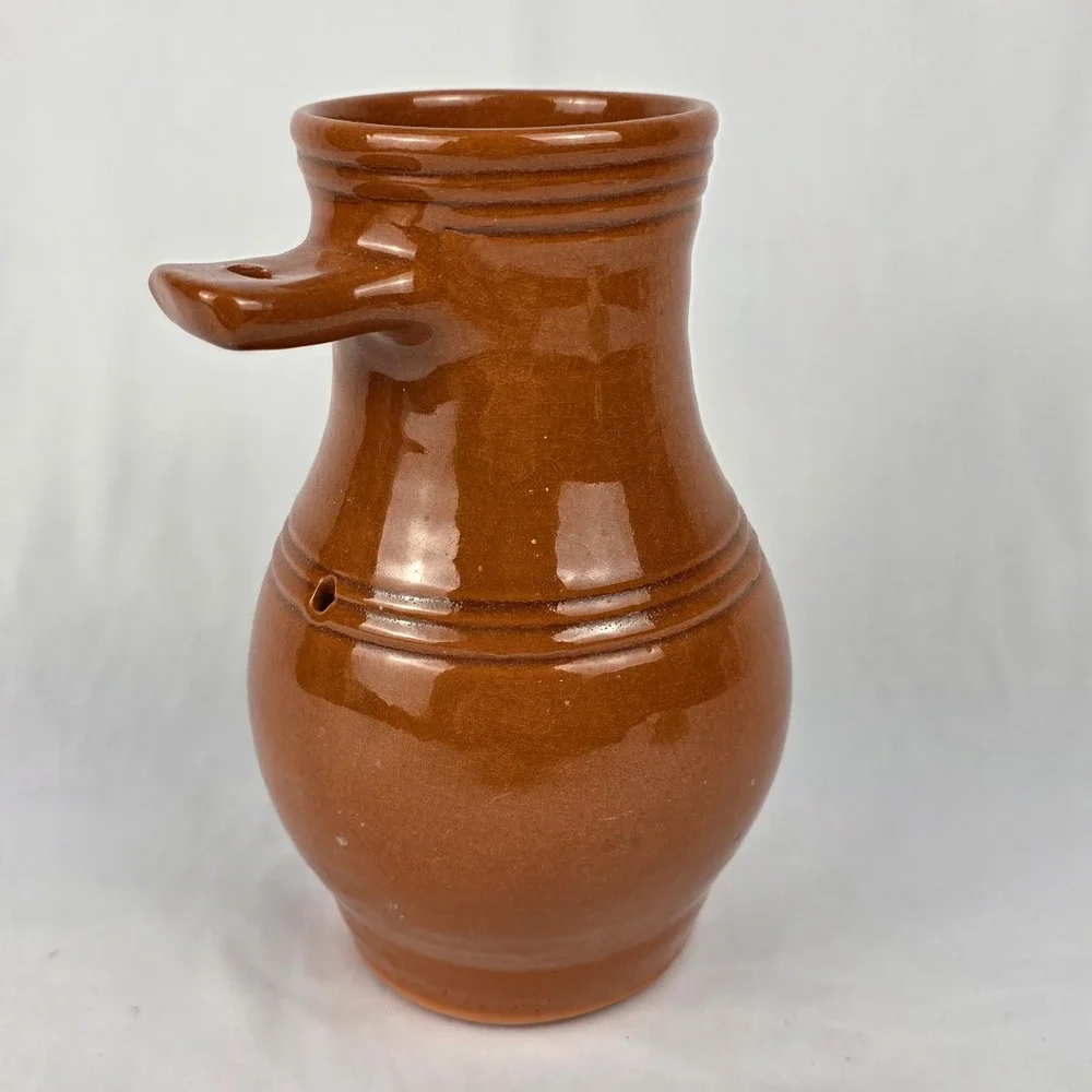 Williamsburg‎ Pottery Authentic 18th Century Bird Bottle Earthenware Terracotta